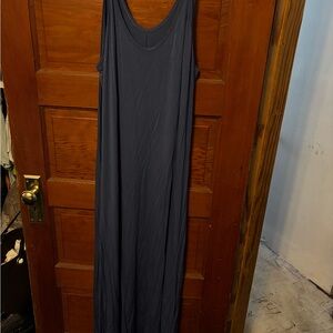 Gray Sleeveless Maxi Sundress with Scoop Neck for Casual Occasions